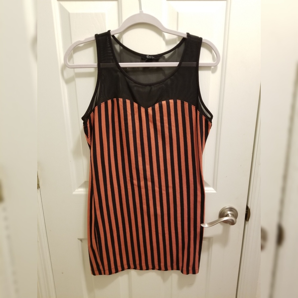 Black & Orange Stripe Dress